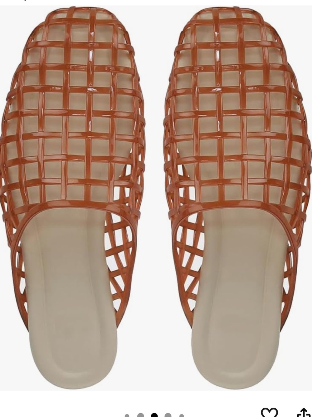 Atbell Jelly Flat Sandals Clear Hollow Jellies Mules Transparent PVC BeachSlides
